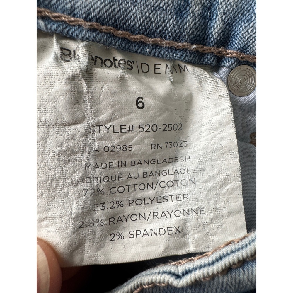 Bluenotes Womens Light Wash Distressed High Rise Shorty Shorts 6 Y2K Boho Summer - Picture 6 of 13